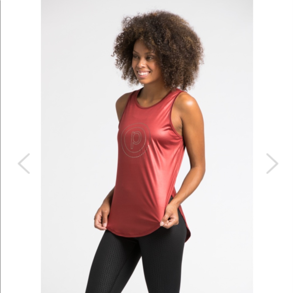 Pure Barre April Shiny Circle P tank